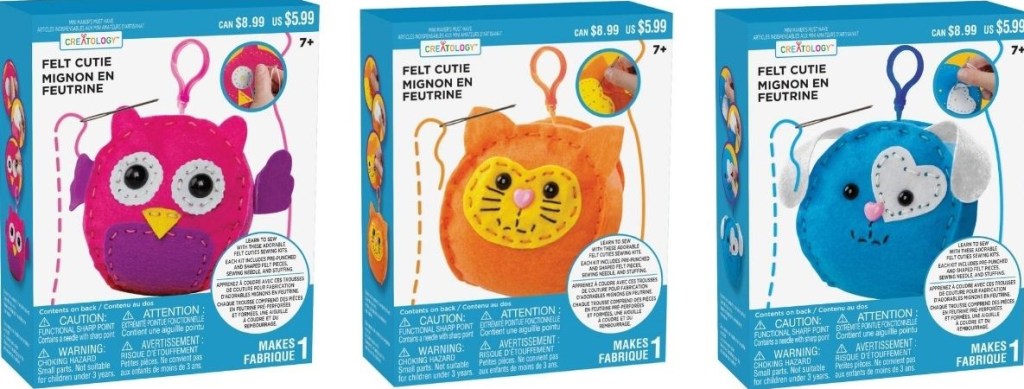 three Creatology Felt Cutie Kits