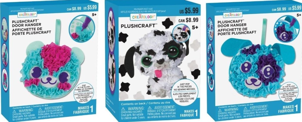 three Creatology Plushcraft kits