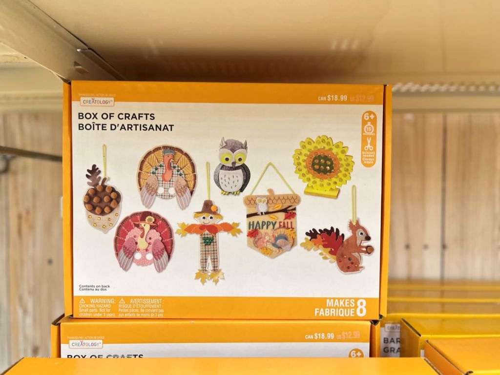 Creatology Thanksgiving Box of Crafts on a shelf