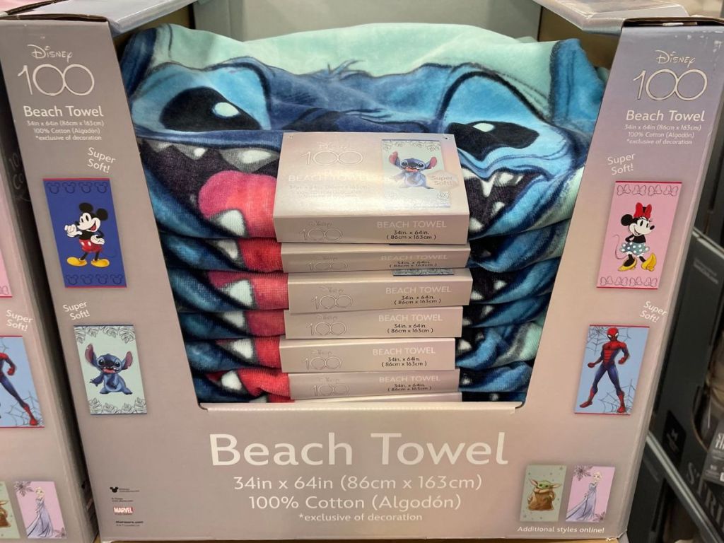 Box of Disney 100 Beach Towels at Sam's club