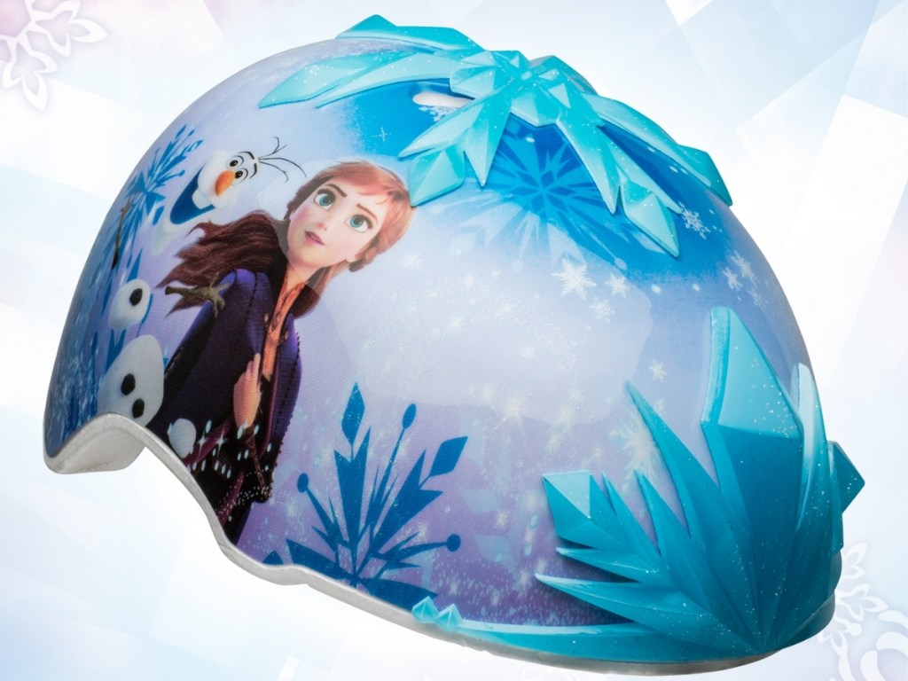frozen 2 bike helmet with 3D snowflakes