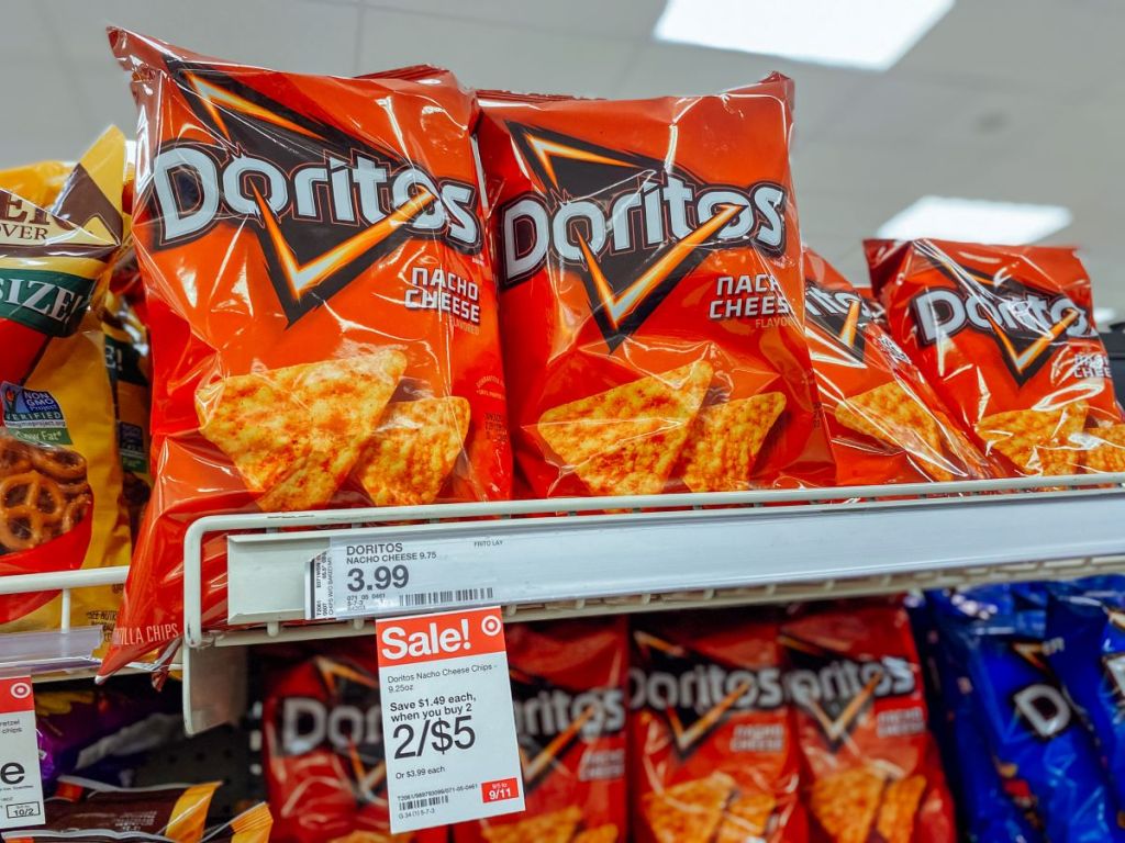 Doritos chips on a shelf at Target