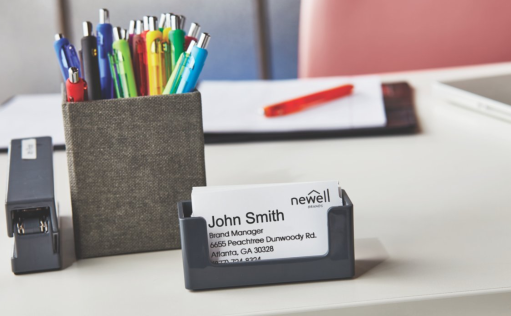 business cards on a desk