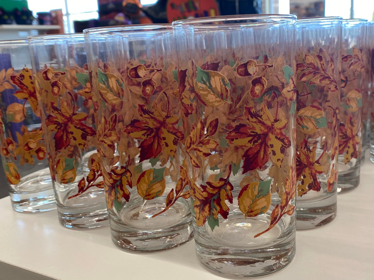 Fall Leaves Glass Cups