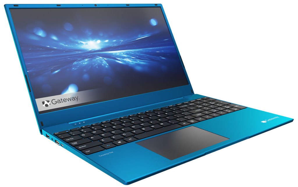 opened blue laptop