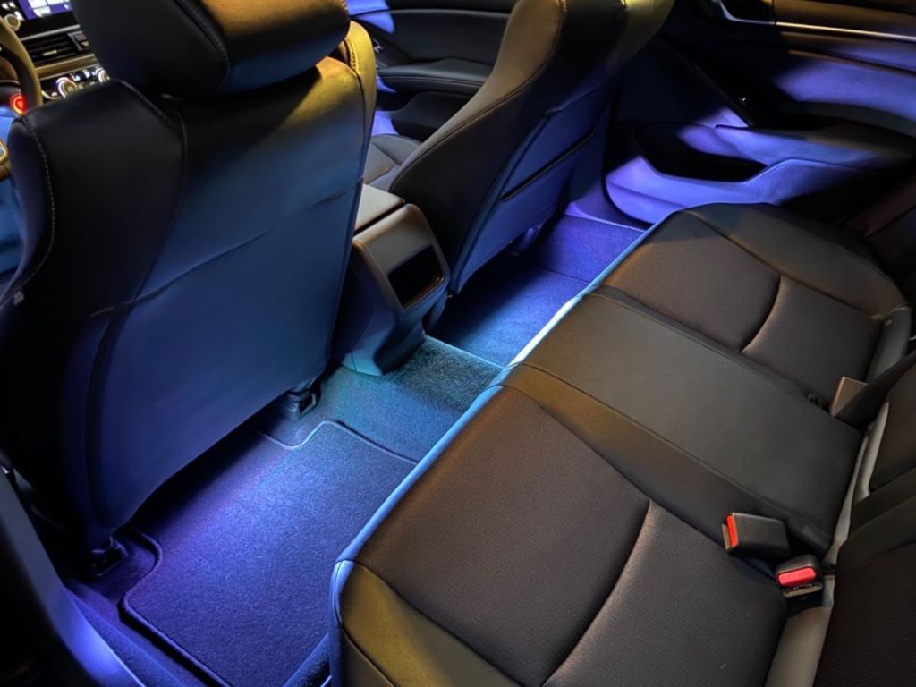 blue lights in a car