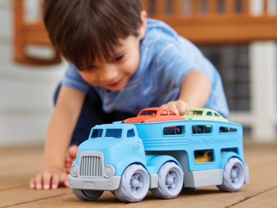 Green Toys Car Carrier with Cars
