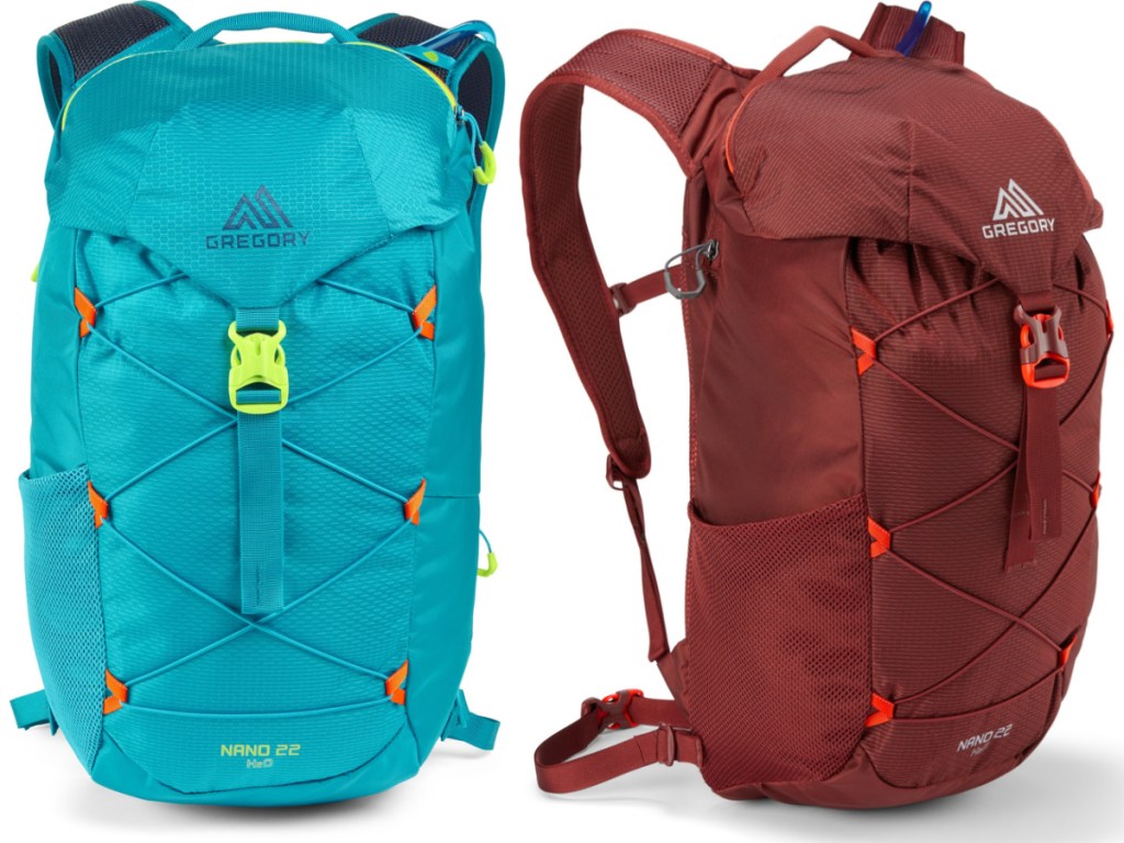 Gregory Nano 22 H2O Hydration Pack in blue and burgundy