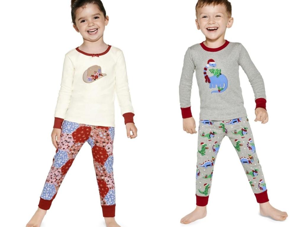 Gymmies Girls Cowgirl and Dino Cotton 2-Piece Pajama Set