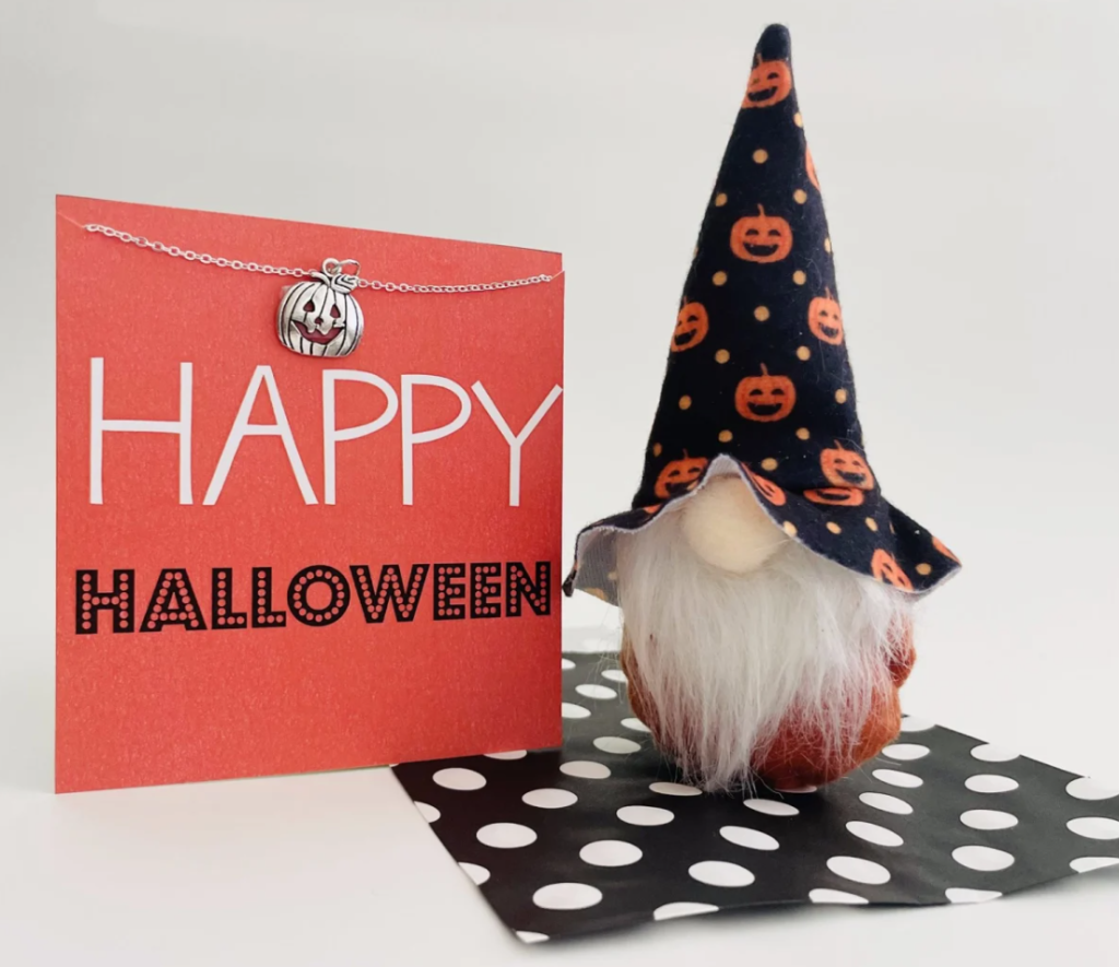 Halloween Gnome and necklace