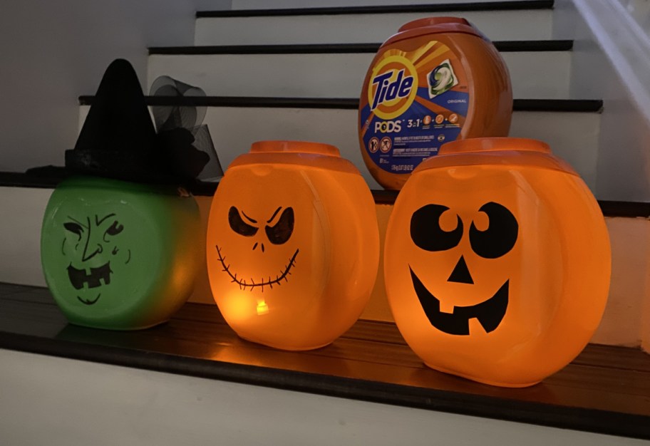 Use a Laundry Pod Container To Make A Halloween Decoration