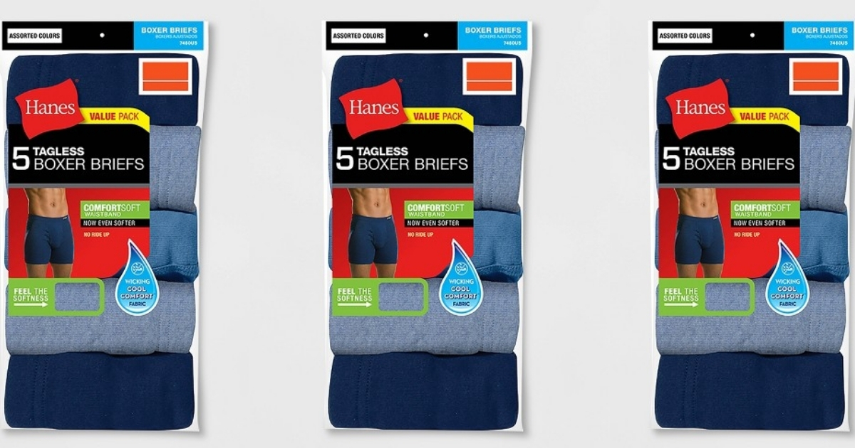 3 five packs of assorted colors hane's underwear