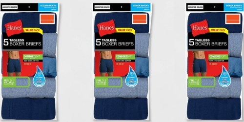 ** Hanes Men’s Tagless Boxer Briefs 5-Packs Only $8.65 Each Shipped