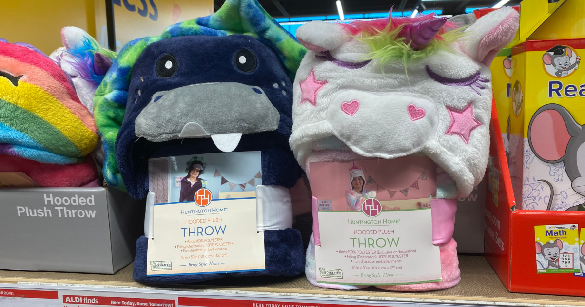 Huntington Home Kids Hooded Plush Throw Only $8.99 at ALDI | Hip2Save