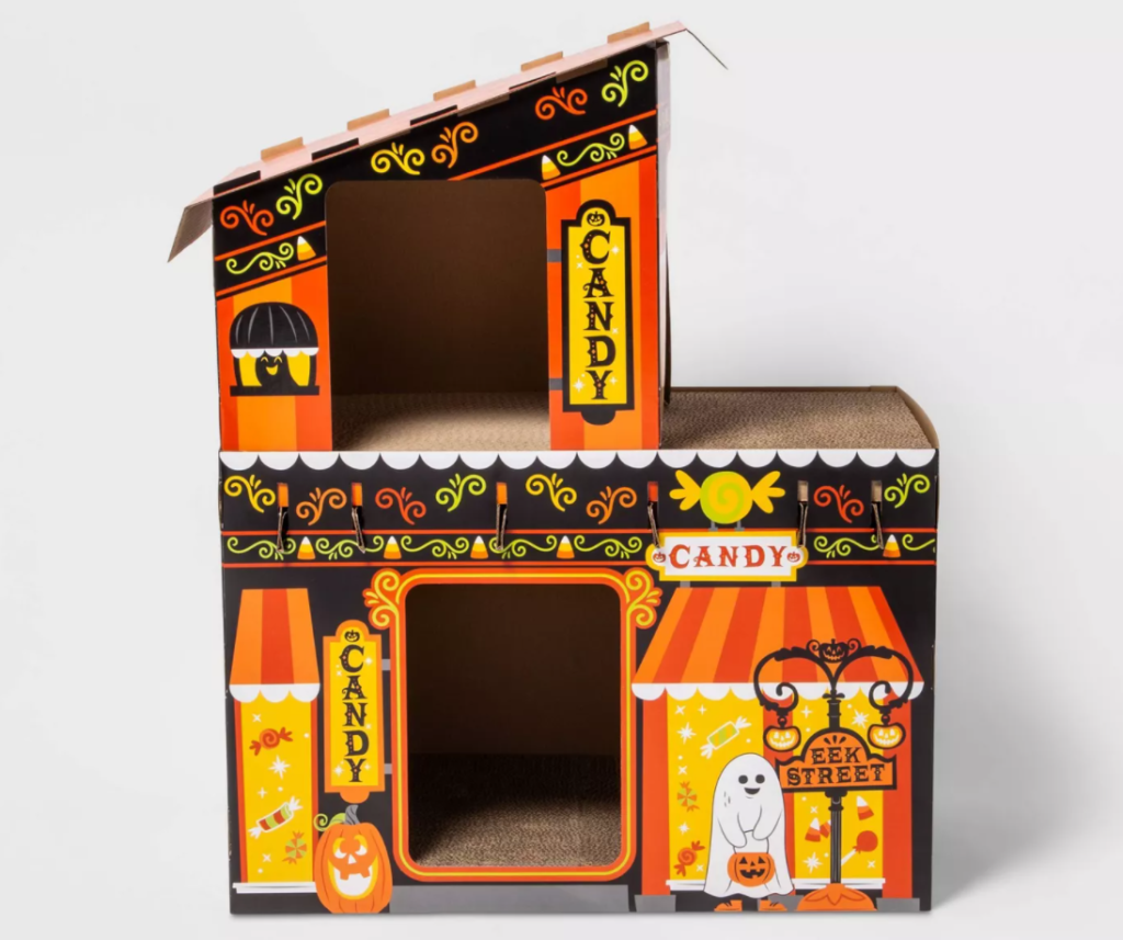 cat scratcher that looks like a candy shop