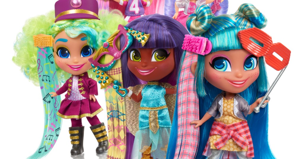 kids dolls with colored hair and accessories