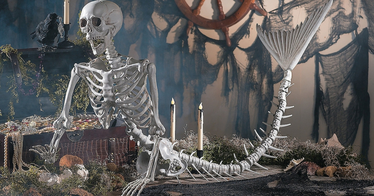 Life-Size Original Mermaid Skeleton Halloween Decoration