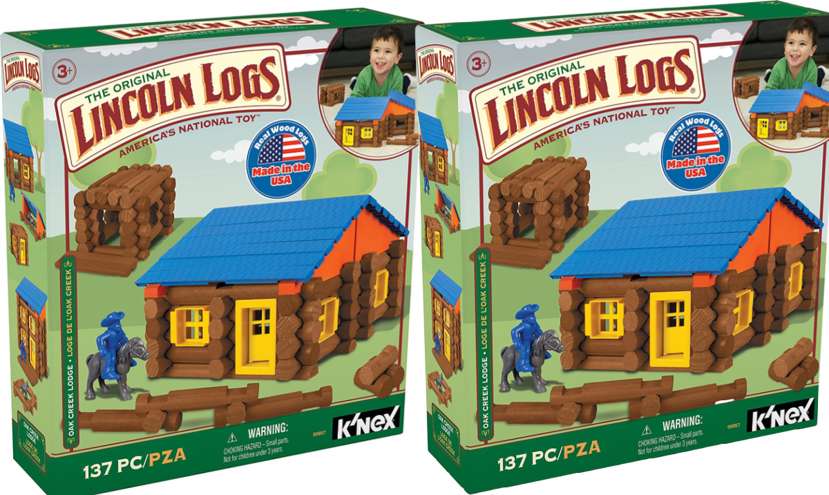 Preschool Toy Lincoln Logs Building Sets Oak Creek Lodge 137 Pieces Ages 3 