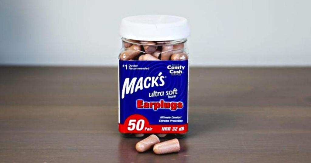container of Mack's ear plugs