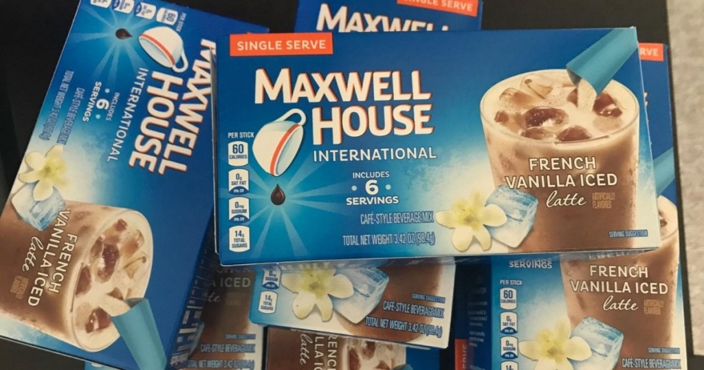 boxes of maxwell house international french vanilla iced latte mix