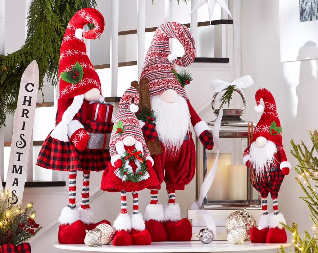 family of christmas gnomes