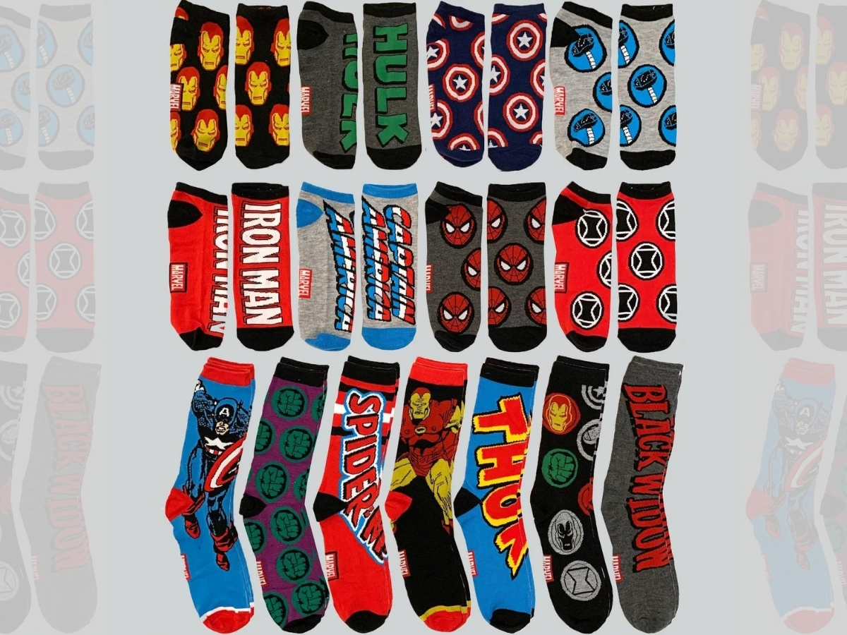 Marvel 12 Days Of Socks Advent Calendar Gift Set Mens 6-12