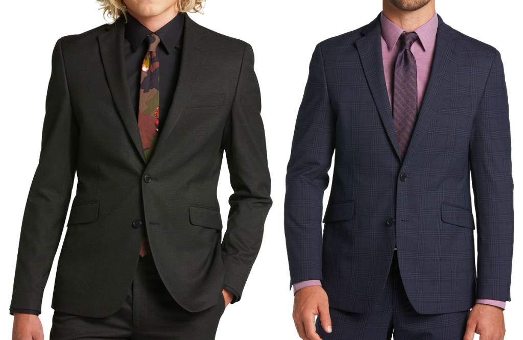 two men in black and navy blue suits