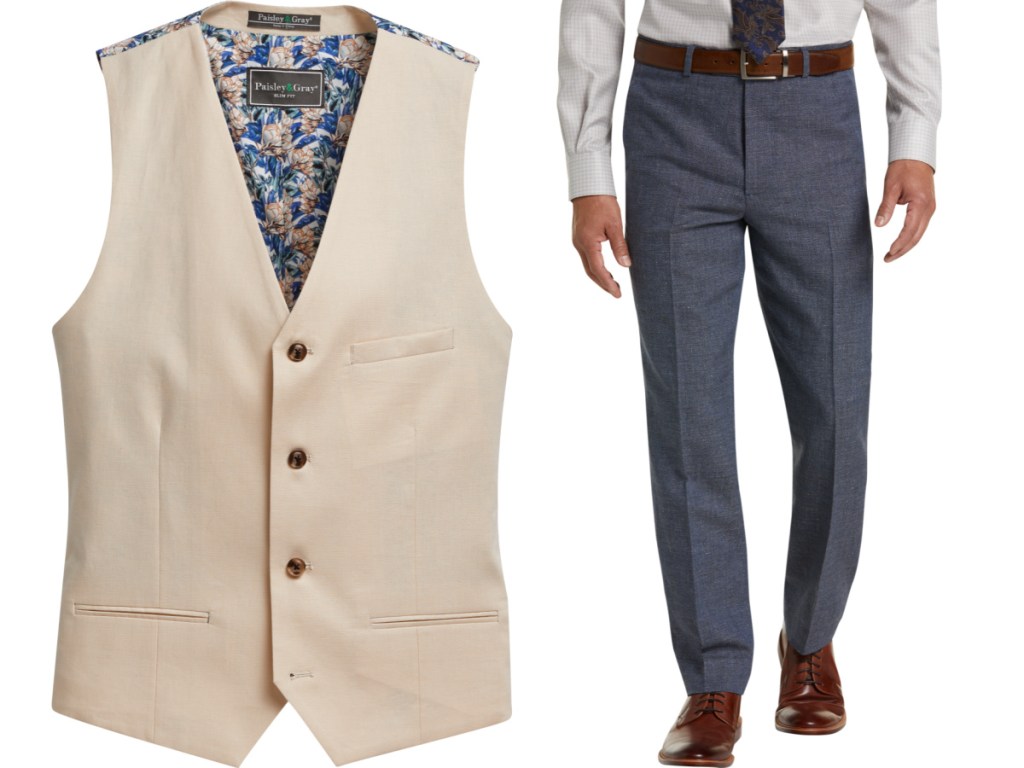 Men's Wearhouse Paisley & Gray Vest and Joseph Abboud Dress Pants