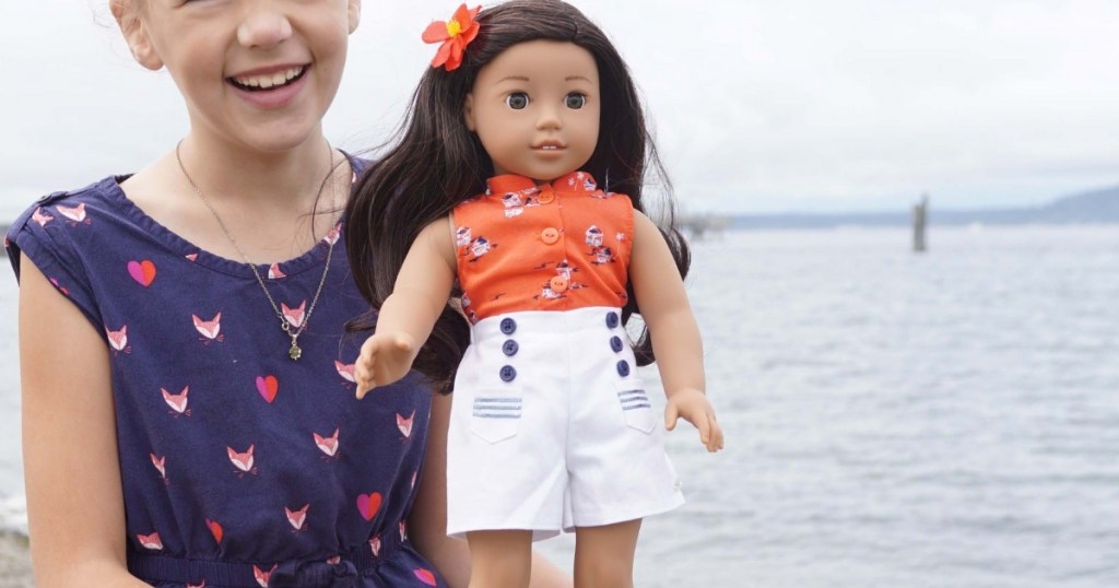 nanea american girl doll with young girl