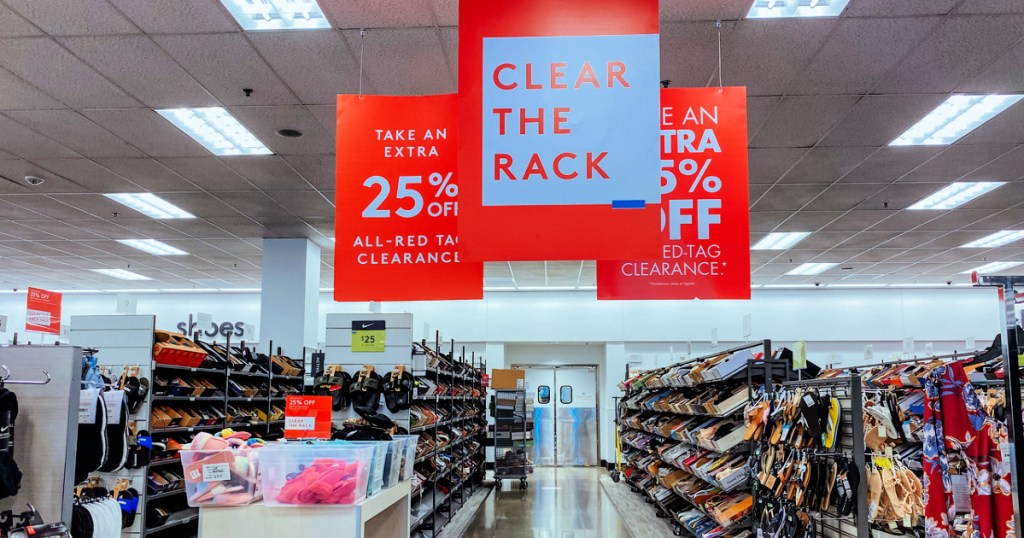 Nordstrom Rack Clear the Rack sale signs