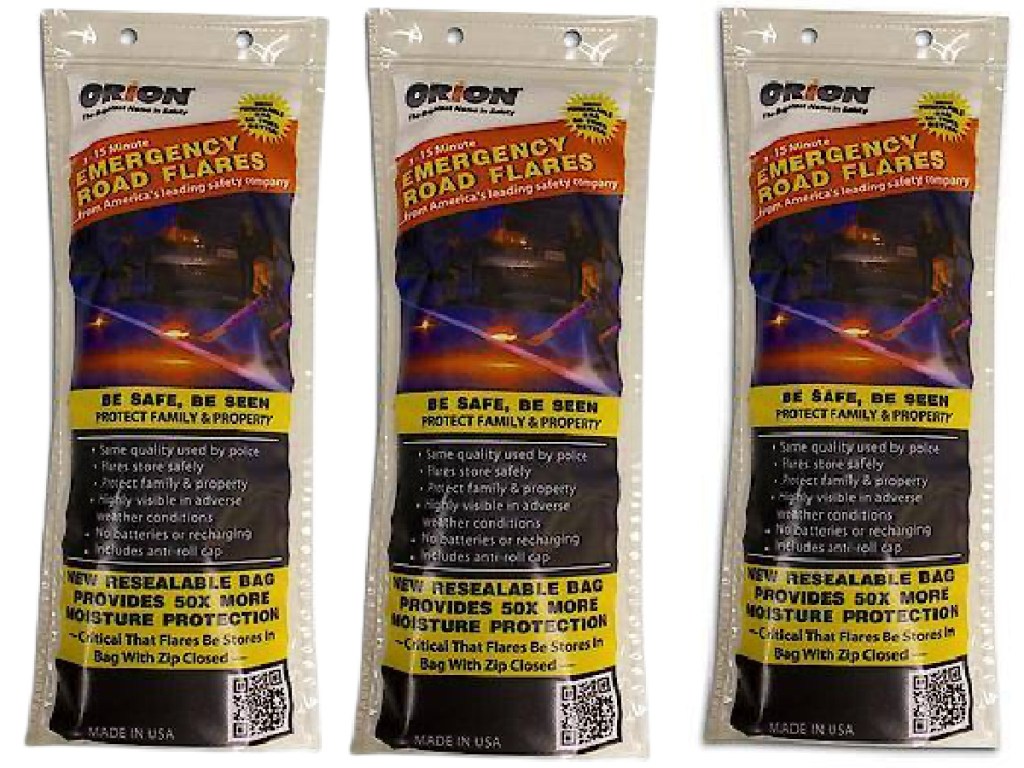 Orion Safety Products 15 Minute Emergency Road Flares 3 Pack