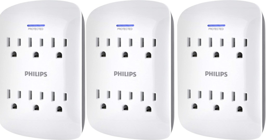 3 philips outlet surge protectors