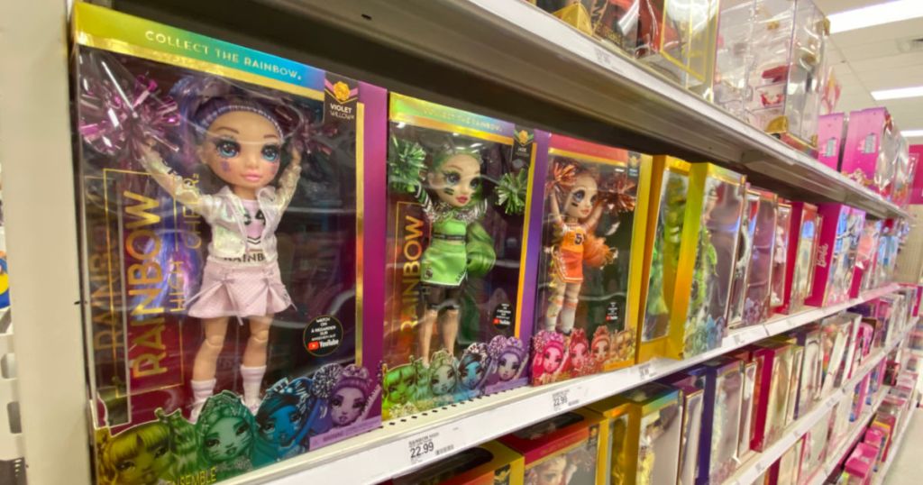 toy dolls on shelf 