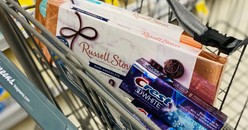candy and toothpaste in cart 