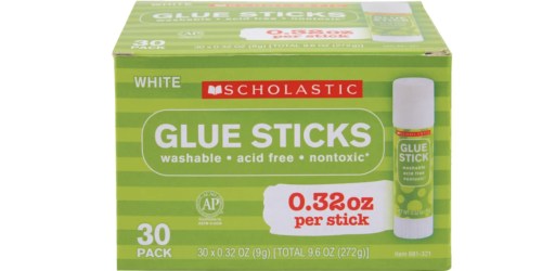 Scholastic Glue Sticks 30-Pack Just $1.50 w/ Free Pickup at Office Depot (Regularly $15)