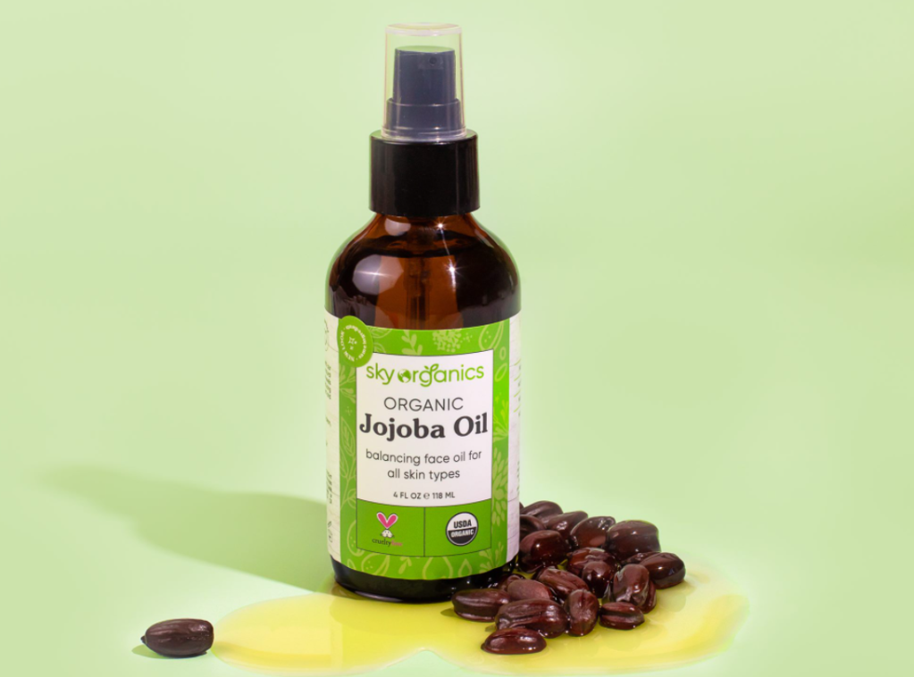 bottle of Sky Organics Jojoba Oil