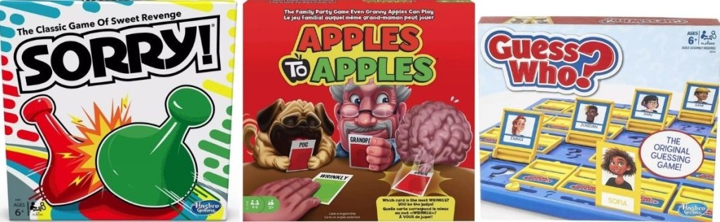 Sorry, Apples to Apples, Guess Who