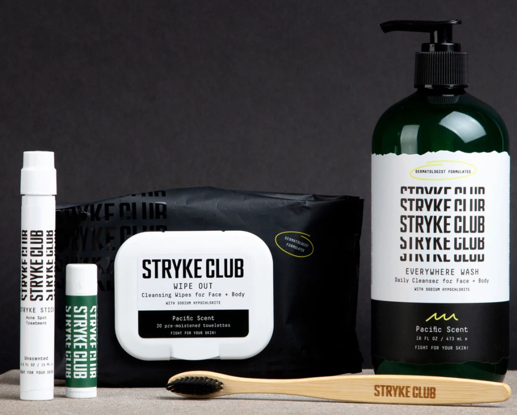 Stryke Club Coast is Clear Kit with skincare products
