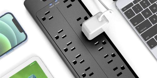 Surge Protector w/ 12 Outlets & 4 USB Ports Only $16.99 on Amazon | Hundreds of 5-Star Reviews