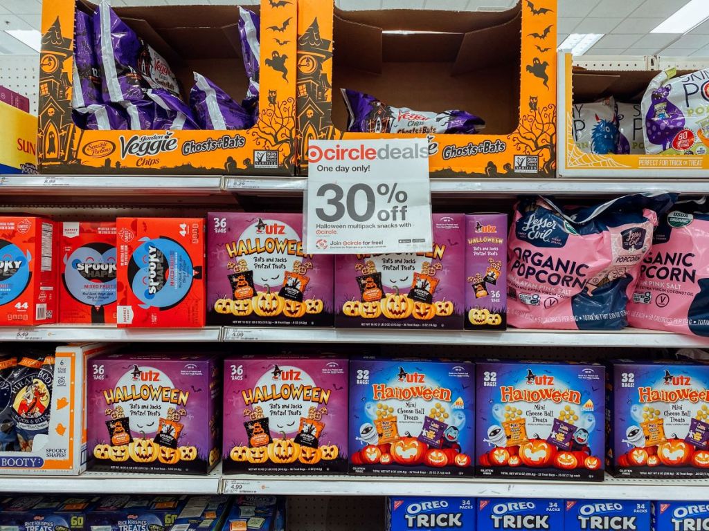 display of Halloween snacks at Target