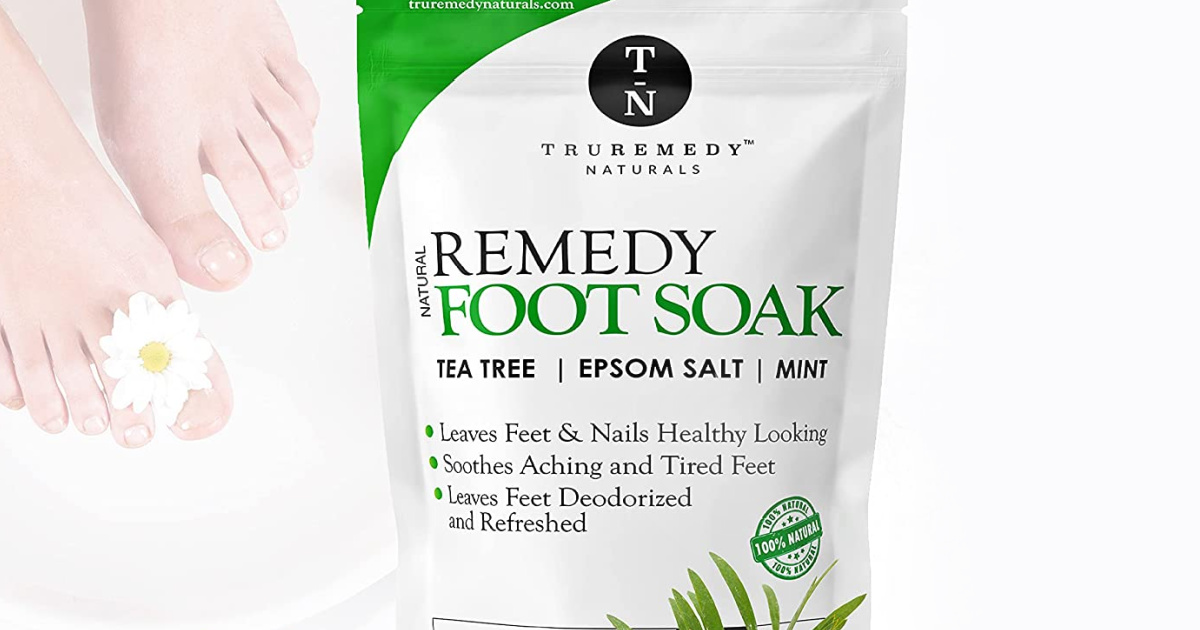 Amazon.com: Tea Tree Oil Foot Soak with Epsom Salt - Made in USA - for  Toenail Health, Athletes Foot, Stubborn Foot Odor, Softens Calluses &  Soothes Sore Tired Feet - 2 LB :