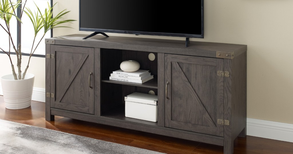 Woven Path Farmhouse TV Stand in Sable