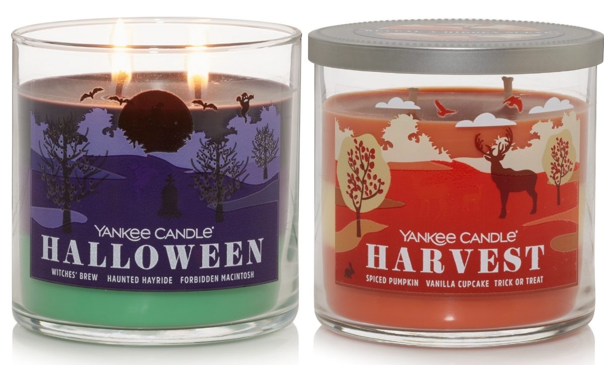 yankee candle 2-wick halloween and harvest candles