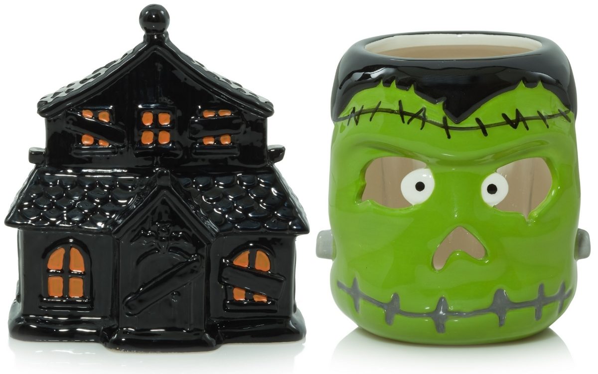 haunted house and frankenstein candle holders from yankee candle