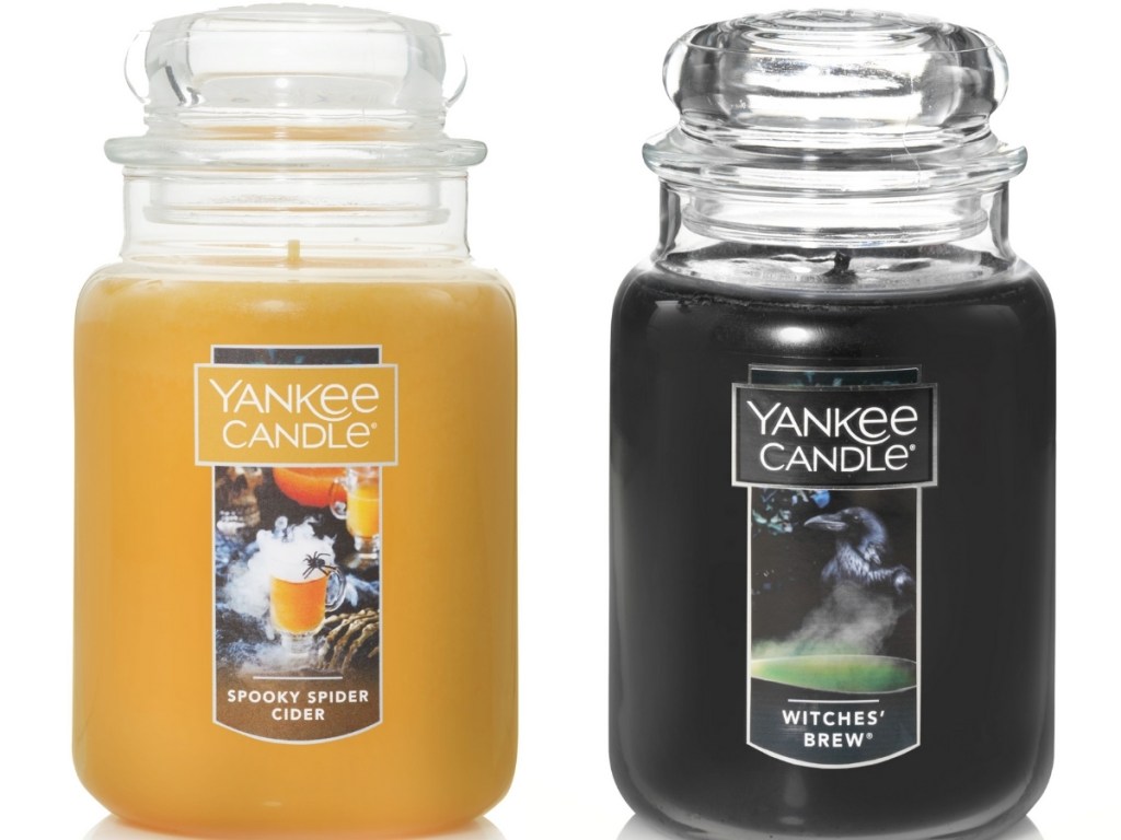 yankee candle large jar candles spooky spider cider and witches' brew
