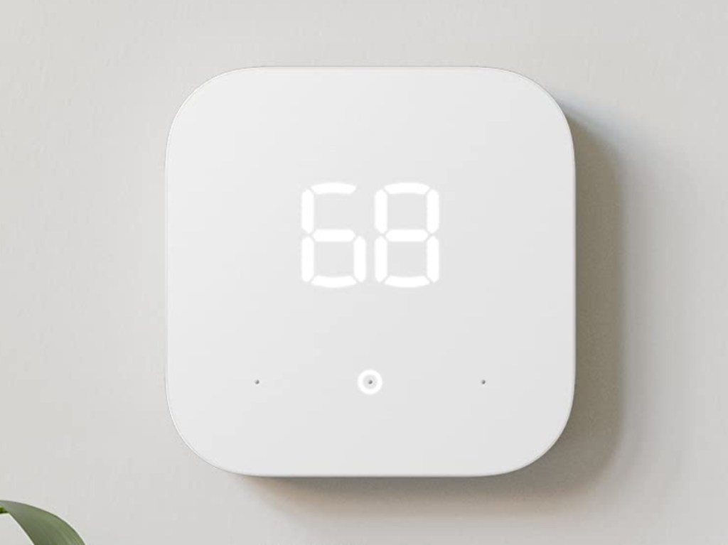 Amazon smart thermostat on wall
