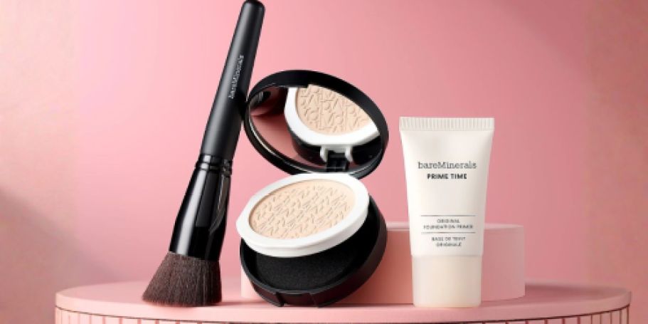 bareMinerals Powder Foundation, Primer, & Brush from $29.98 Shipped ($96 Value!)