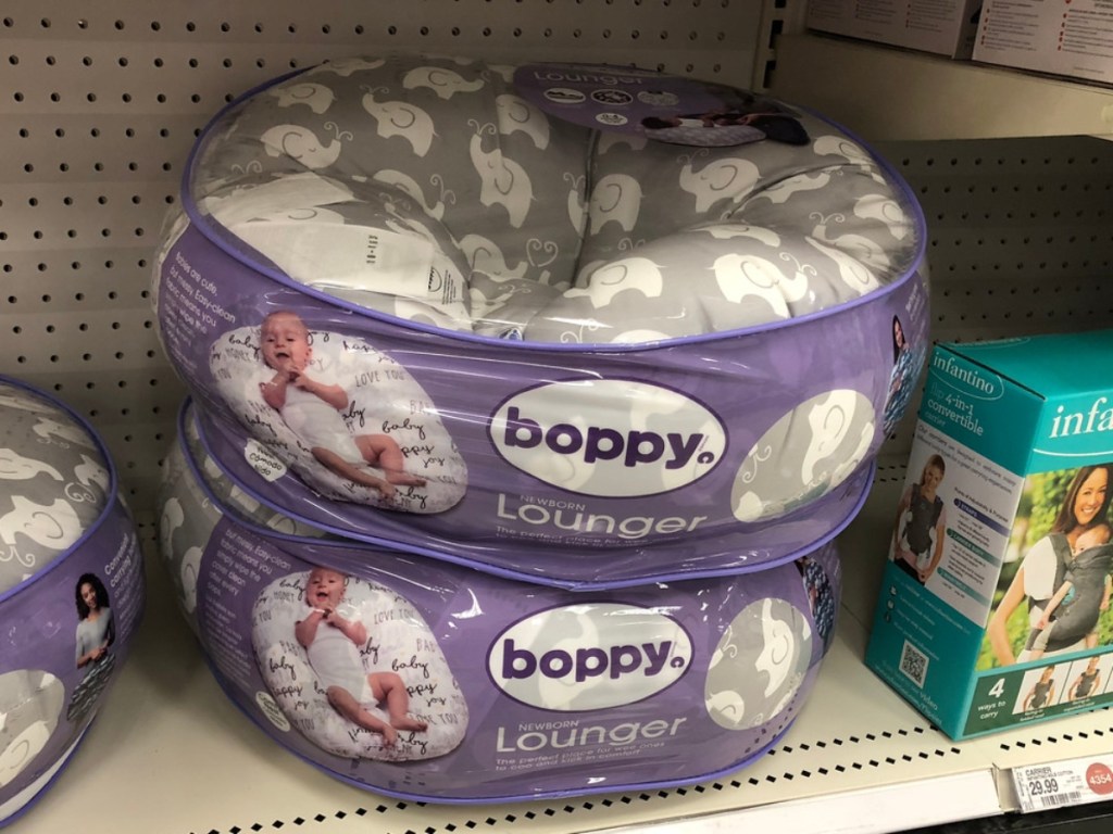 Boppy Newborn Loungers on store shelf