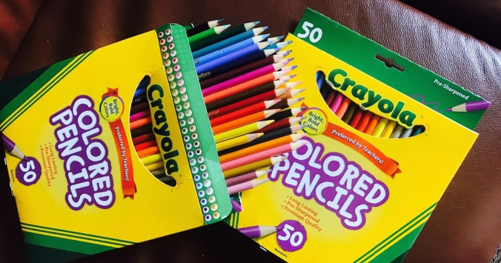 2 50-count packages of colored pencils