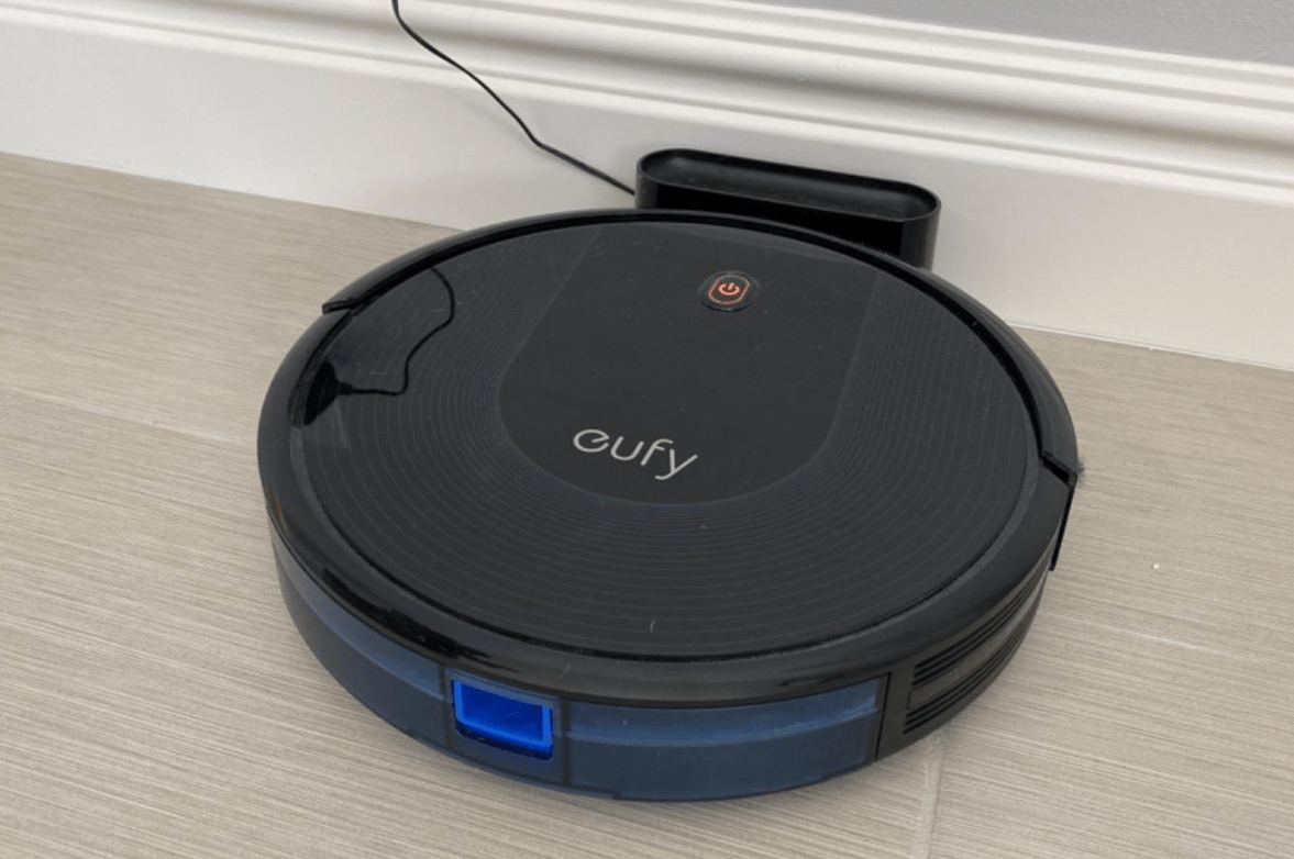 robot vacuum on a charger